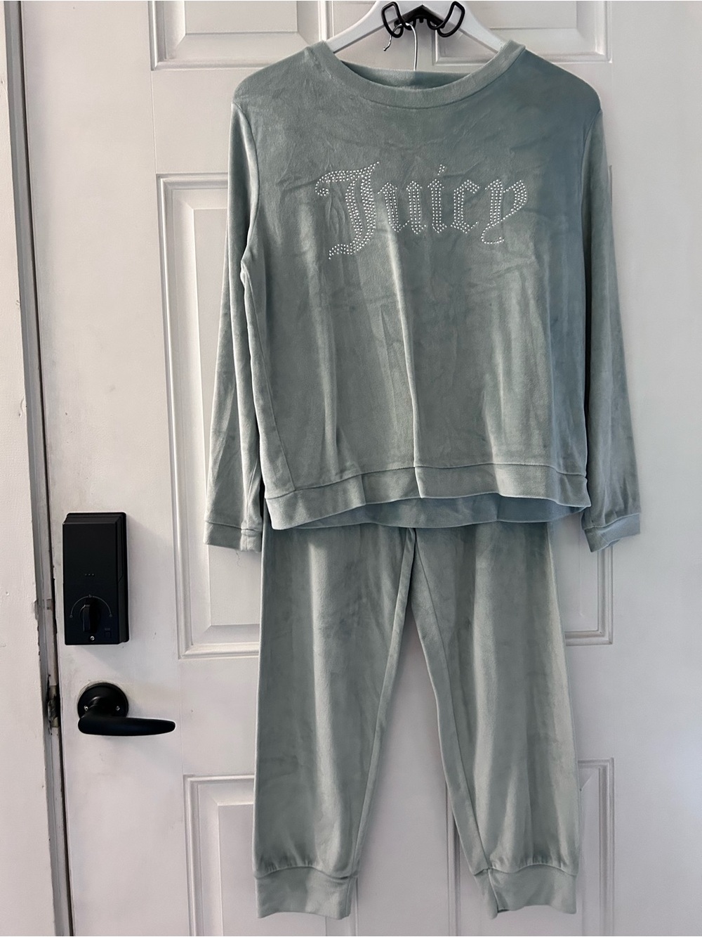 Juicy Couture Womens Velour lounge Set in Sage